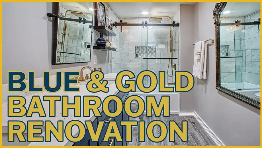 Blue & Gold Bathroom Renovation